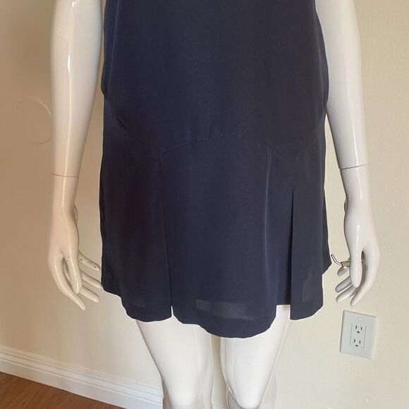 Finders Keepers Navy Mini Shift Dress with Tennis Style Pleated Skirt Size XS - Picture 4 of 12